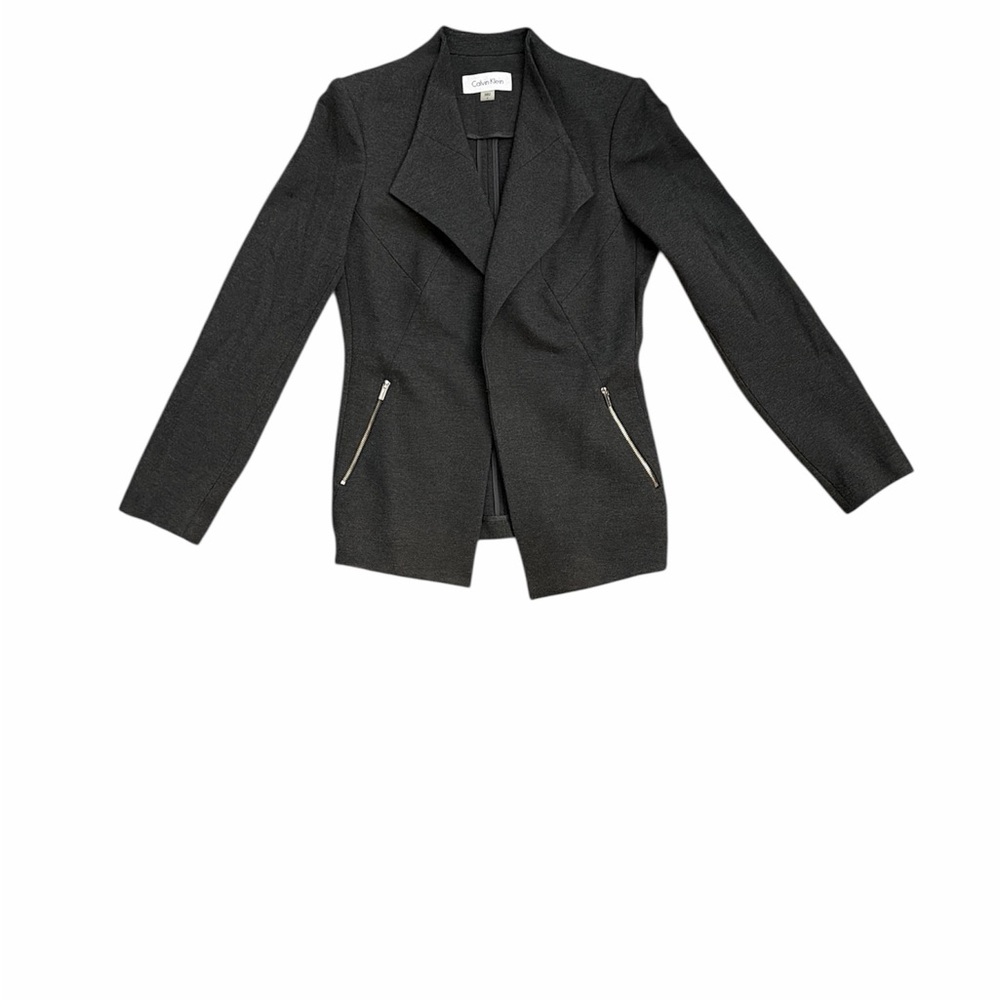 Calvin Klein Black Blazer with Zipper Accents